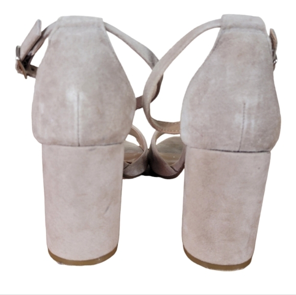 Steve Madden Minna Taupe Genuine Suede Heels Size 8 - Picture 4 of 5
